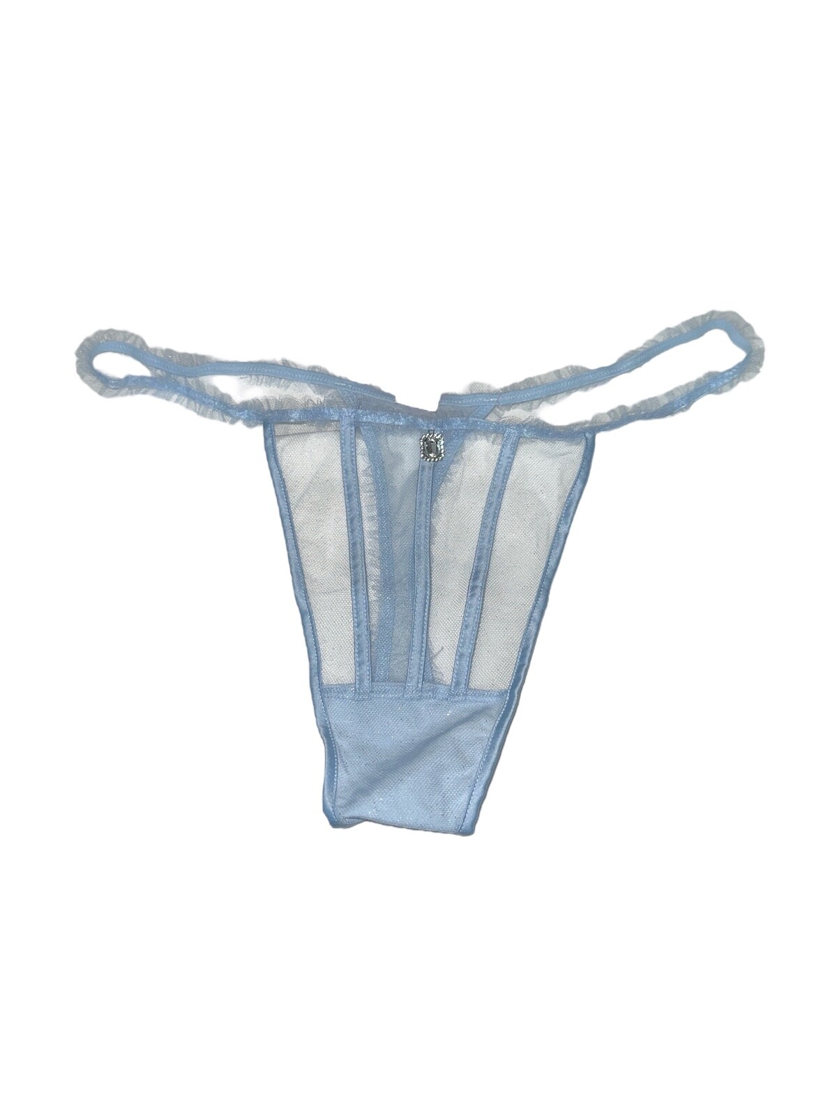 Victoria’s Secret Dream Angel Glitter Tulle Rhinestone Charm Thong Panty NWT