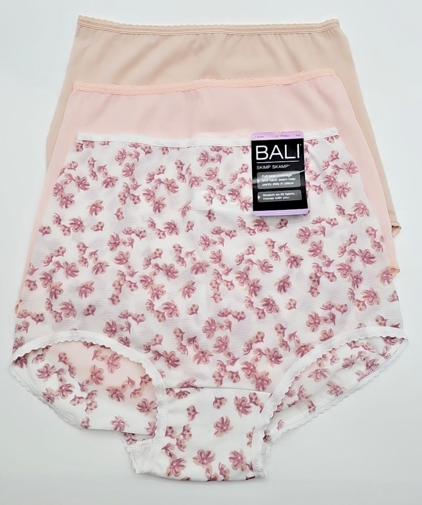 3PK Bali Skimp Skamp Full Coverage Brief Size 6 MEDIUM 2633 Panties Underwear