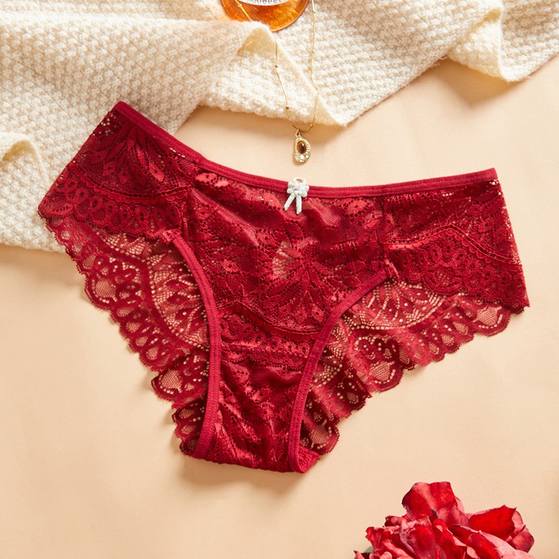 5 Pack Lot Sexy Womens See Through Lace Panties Briefs Sheer Underwear Lingeries