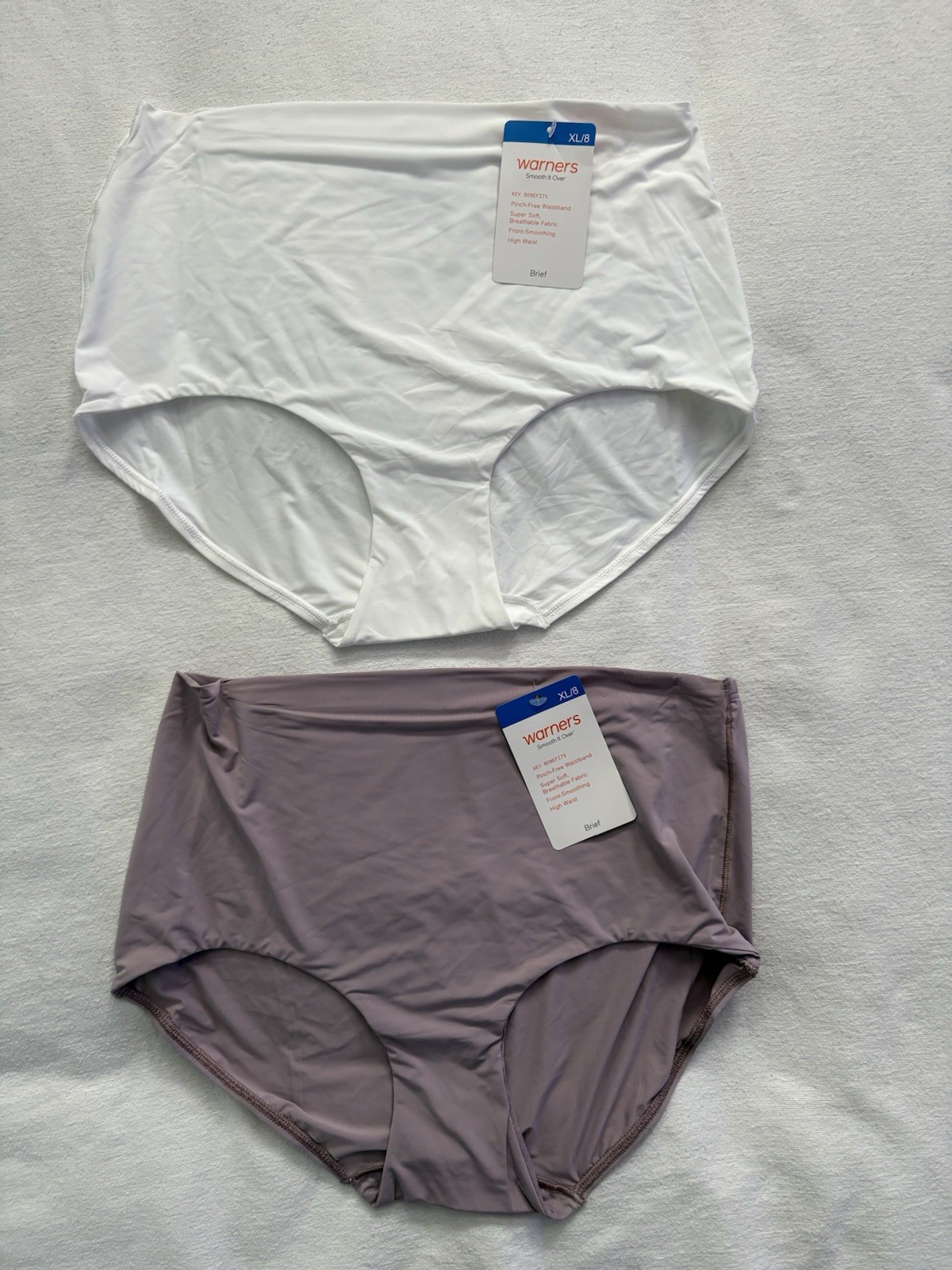 NEW Warners Smooth It Over Soft Pinch-Free Waistband Hi-cut Panty XLarge 2 Pair