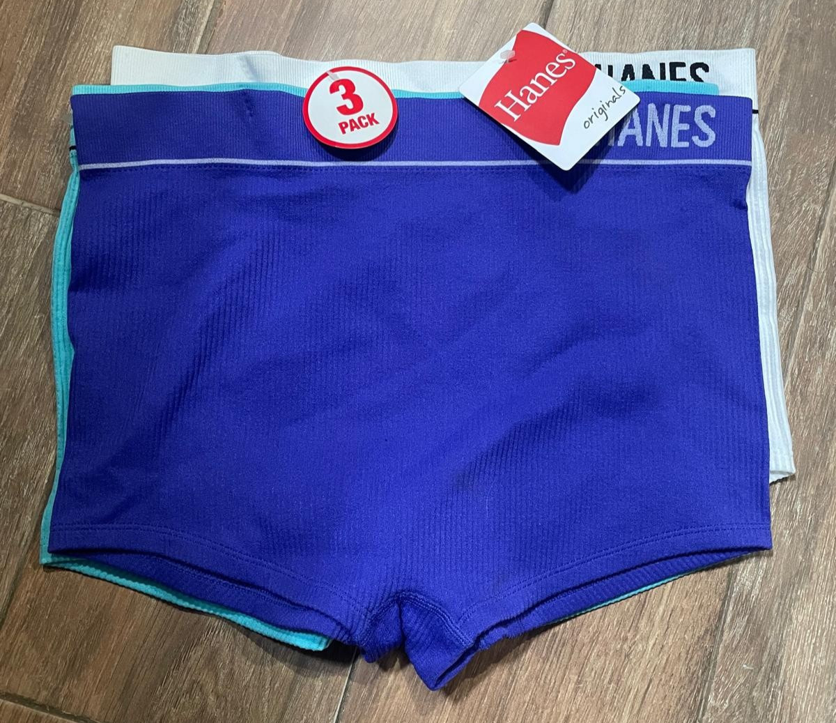 Hanes Originals Women’s Seamless Rib Boyfit Underwear 3-Pack Size X-Large MUJER
