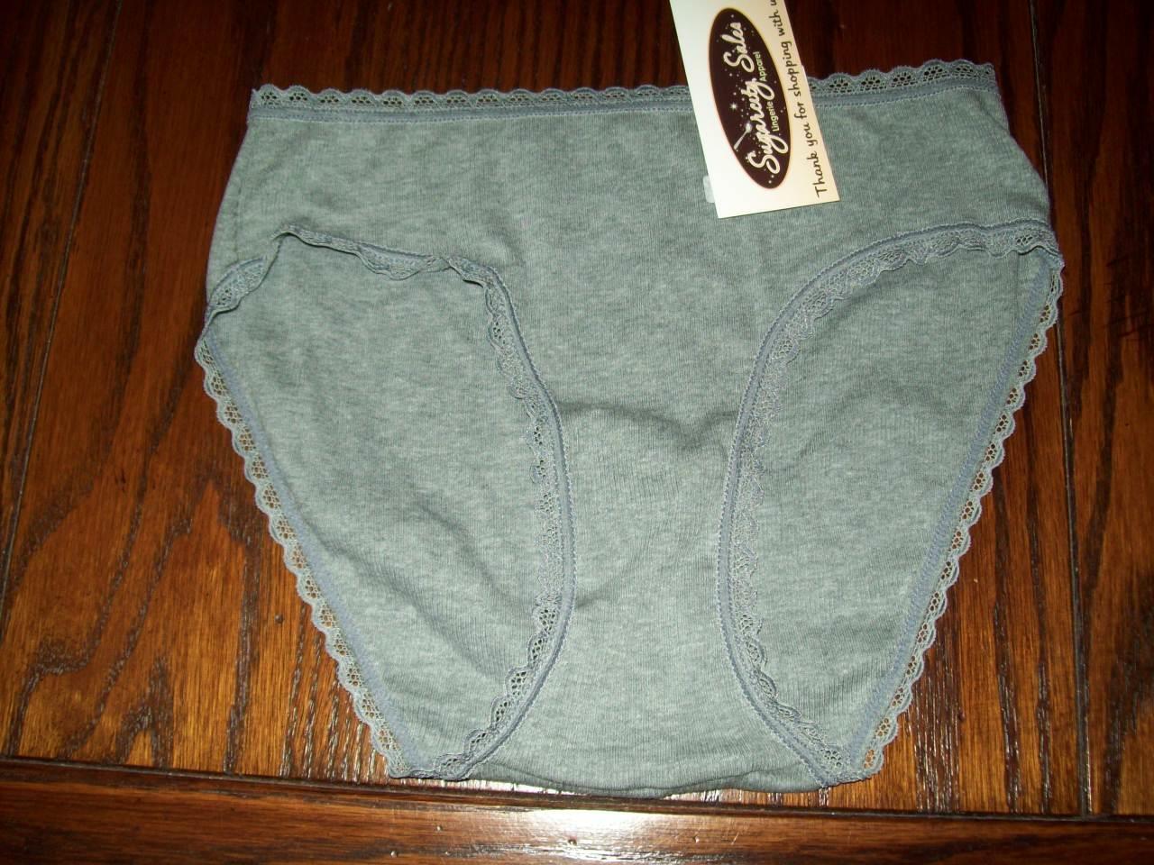 NWT B TEMPT’D by WACOAL COTTON POLY BIKINI W LACE PANTIES 978266 030 GREY L