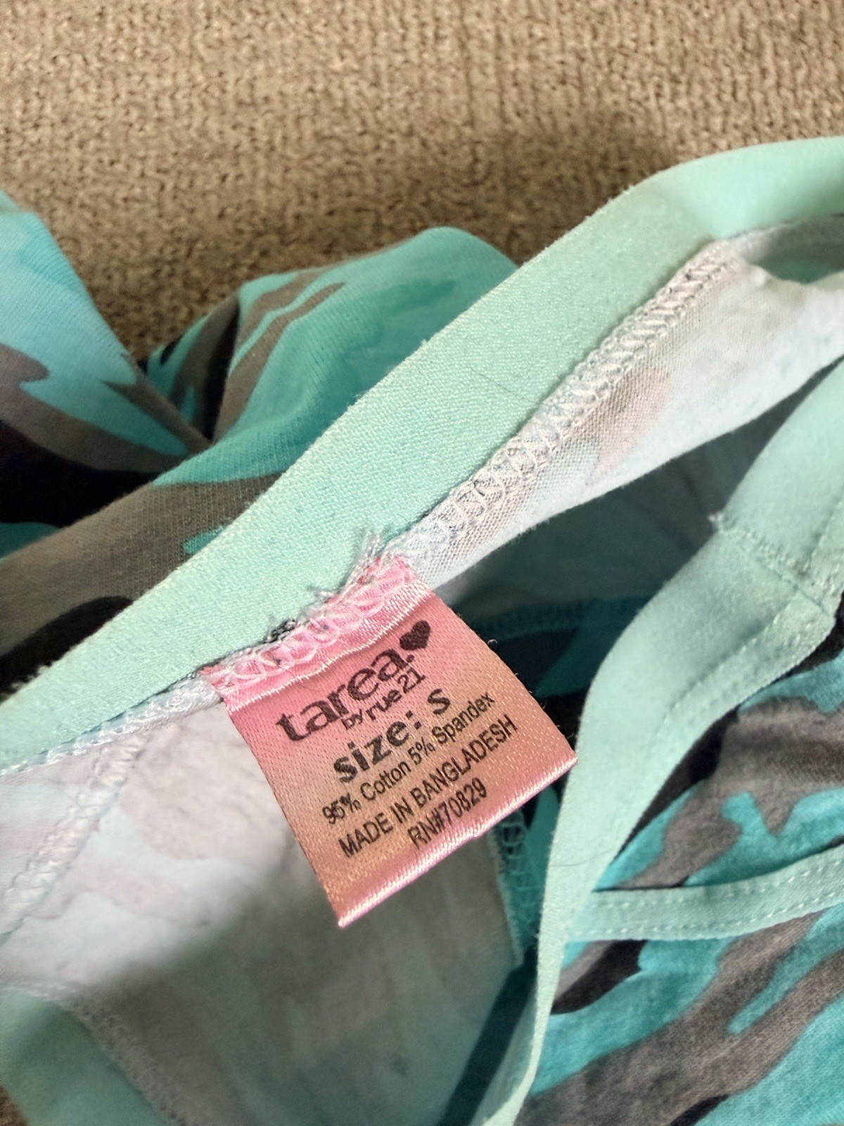 Blue Teal Camo Panties Size Small