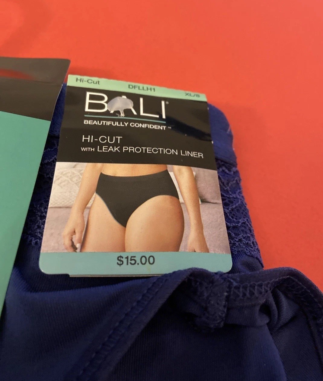 BALI BEAUTIFULLY CONFIDENT HI-CUT BLUE BRIEF PANTIES/ Extra Large