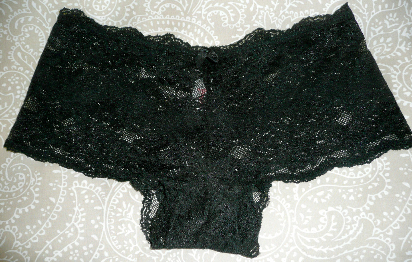 NEW Black Stretchable Lace Eva Cervantes Lady Underwear Panties Linger Brief SzM