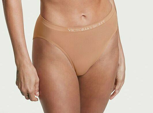 XS Beige SEAMLESS NO SHOW FULL COVER Victorias Secret High-Leg Waist Brief Panty