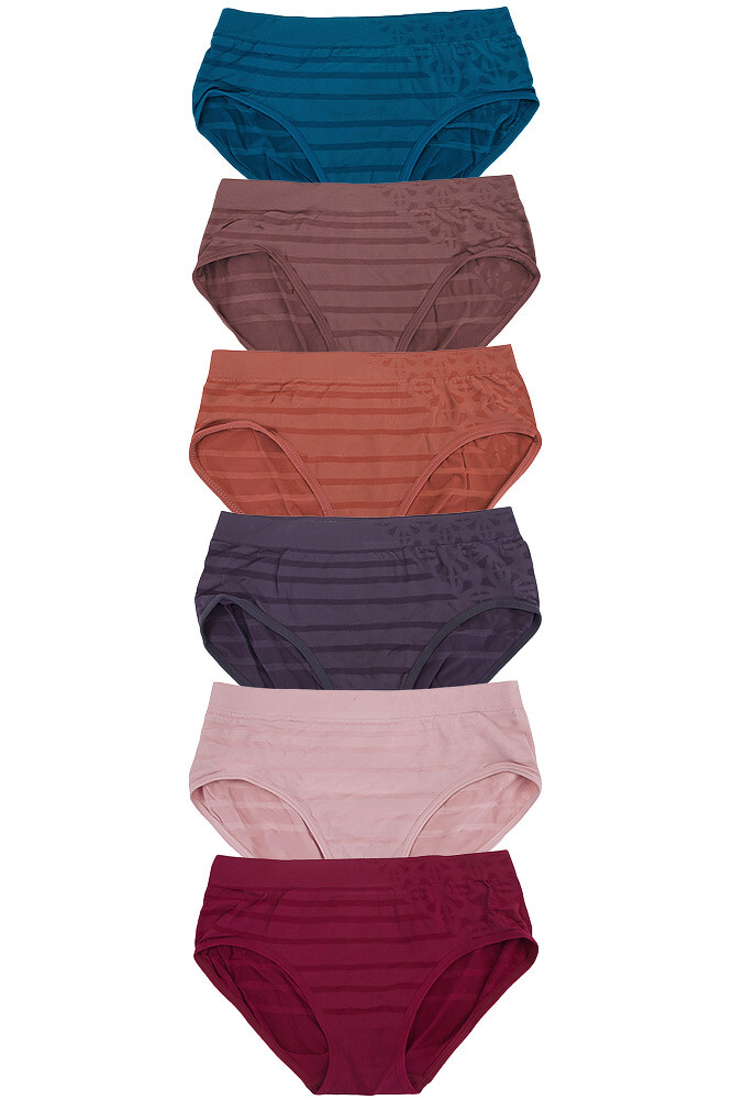 12 pack Women’s Basic Solid Striped Stretch Geometric Girdle Panty Underwear
