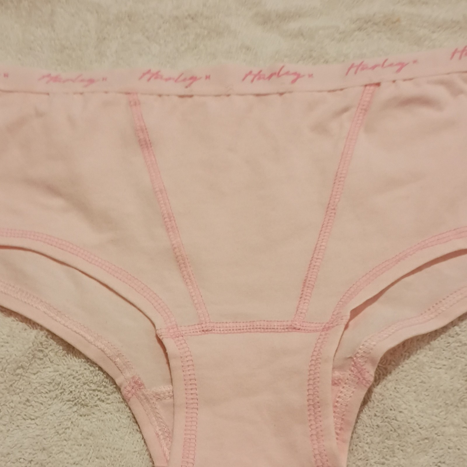 Hurley Pink Brief Panties L Cotton Elastane Solid Logo 1 Pack FHUSP055A