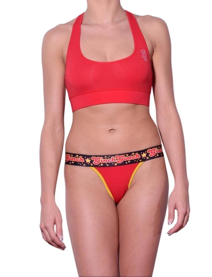 Ginch Gonch Women’s Atomic Fireballs Thong Panties Cotton NWT Regular Size 8132