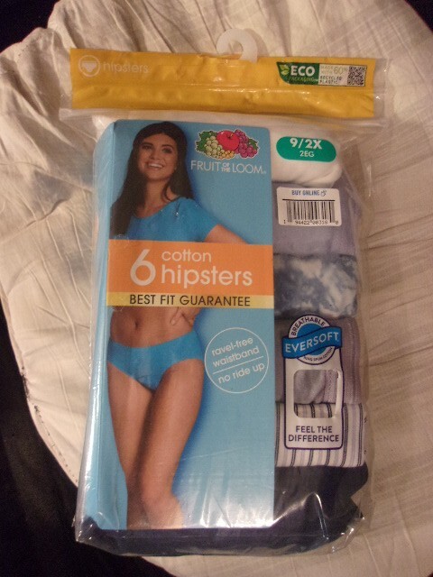 6 PR. LADIES~FRUIT OF THE LOOM ~BREATHABLE~COTTON~HIPSTERS~PANTIES~NIP~SZ 9