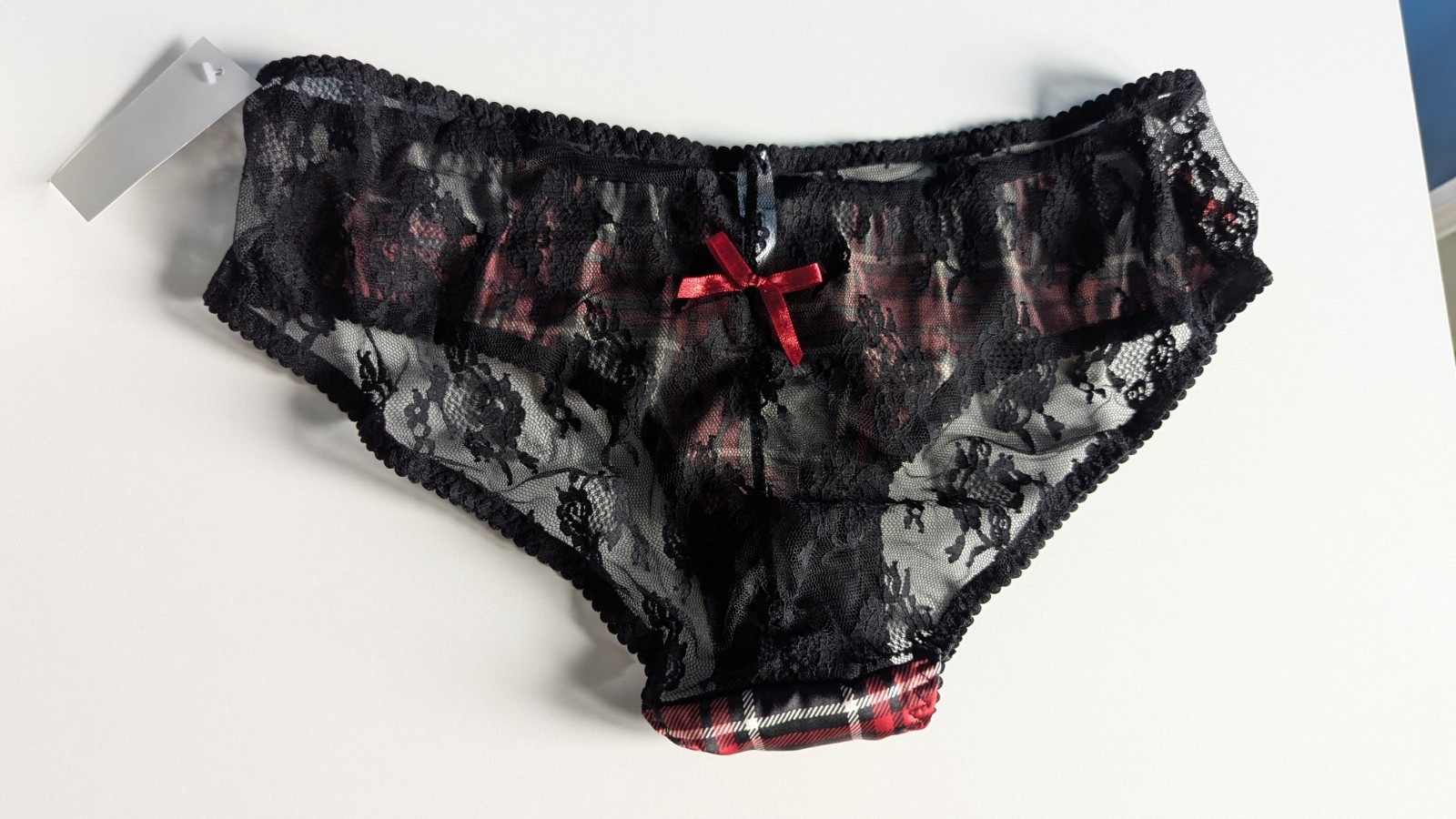 VTG Y2K Satin Plaid & Lace Cheeky Panties RARE NWT Vintage Maidenform Bows 90s