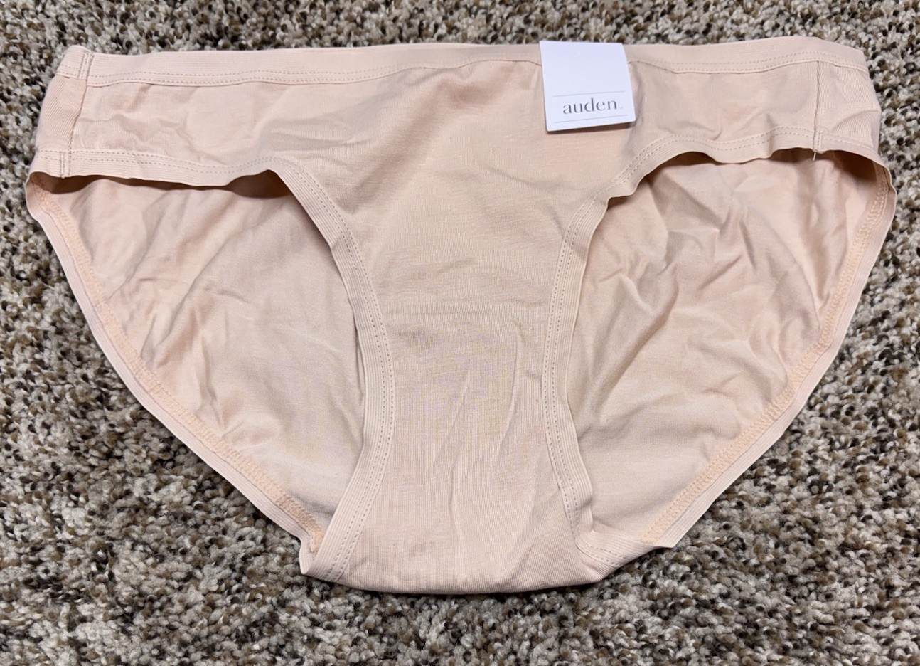 Auden Cotton Blend Beige Bikini Panty. Size: Small.