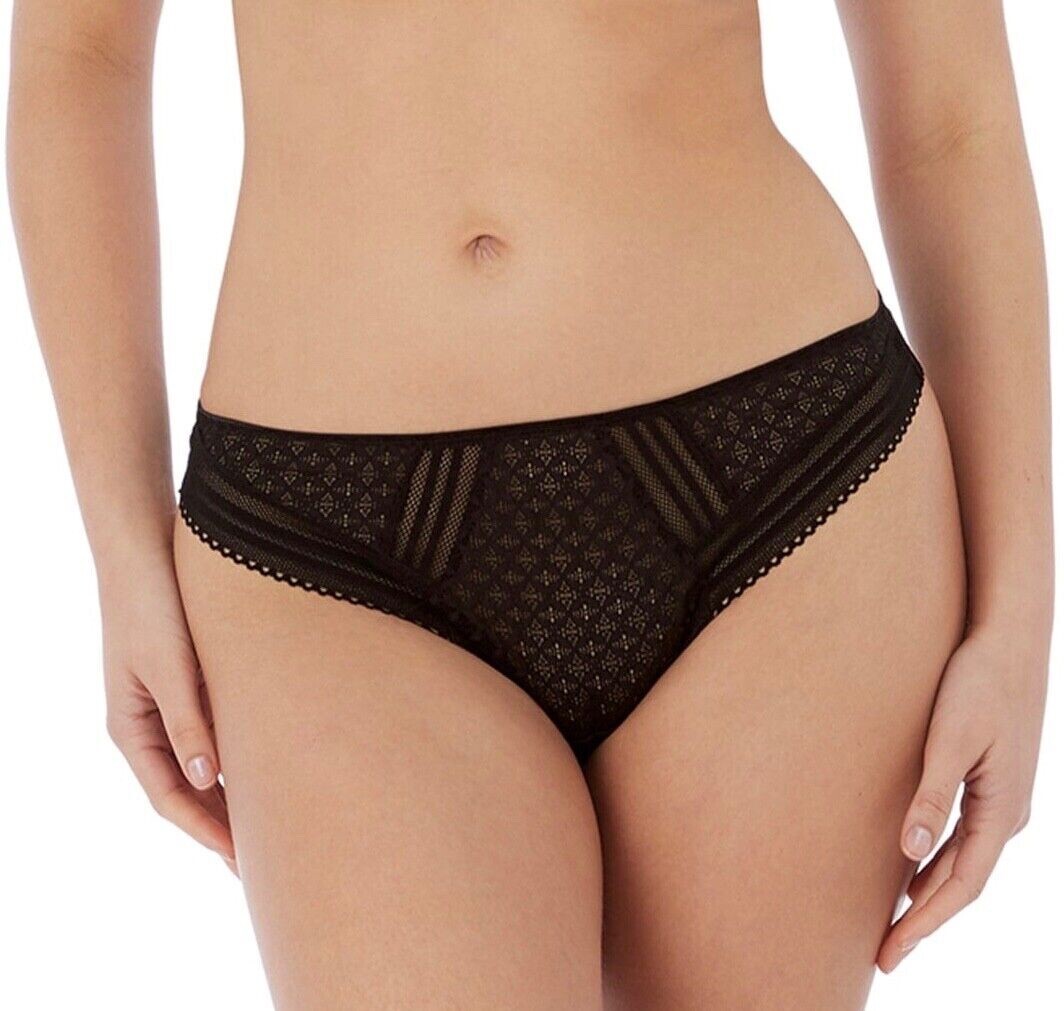 Freya Viva Lace Brazilian Brief Size S 10 12 Noir Black Knickers 5647 New