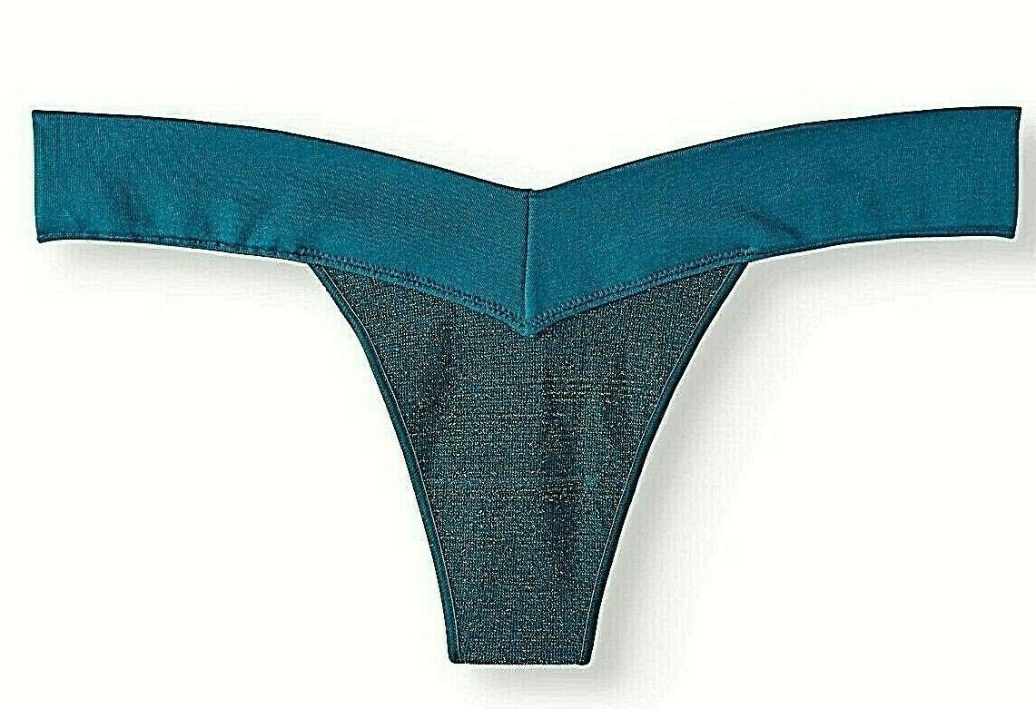 No Boundaries Women’s Seamless V-Thong Panties Size X-LARGE (8) Blue Metallic