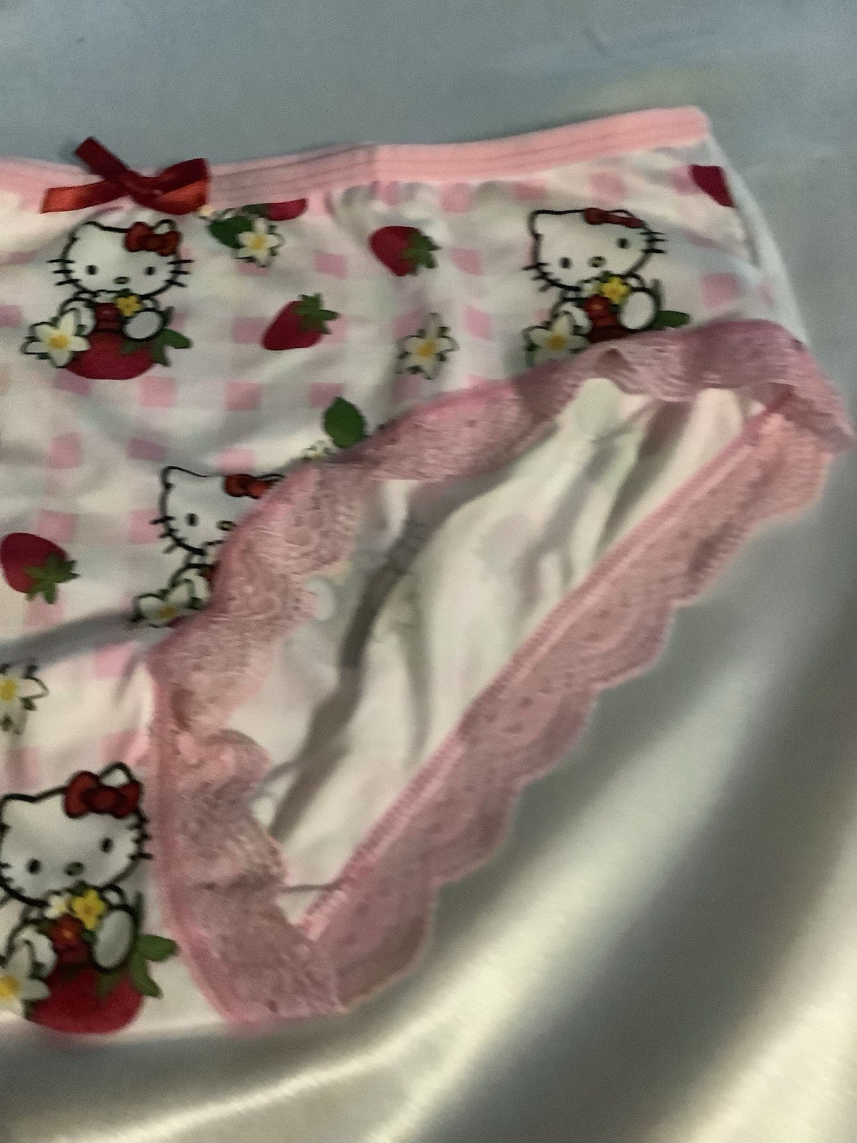 Women’s Teens Hello Kitty Strawberry Kawaii Pink Purple Blue Brief Panties 3pk M