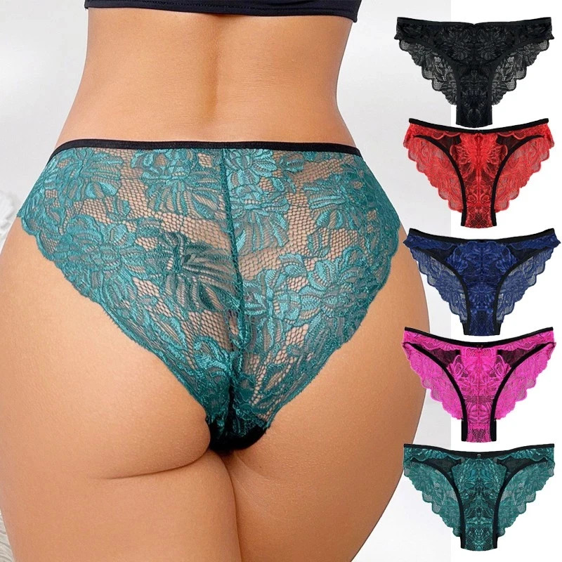5 Pack/Lot Sexy Womens See Through Sheer Lace Panties Underwear Lingeries :)-D