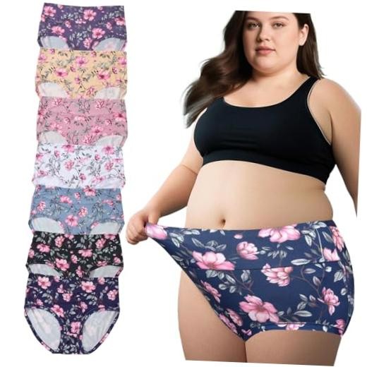 Womens Underwear Plus Size Panties XL-5XL Ladies Briefs Mid XX-Large 7 Pack