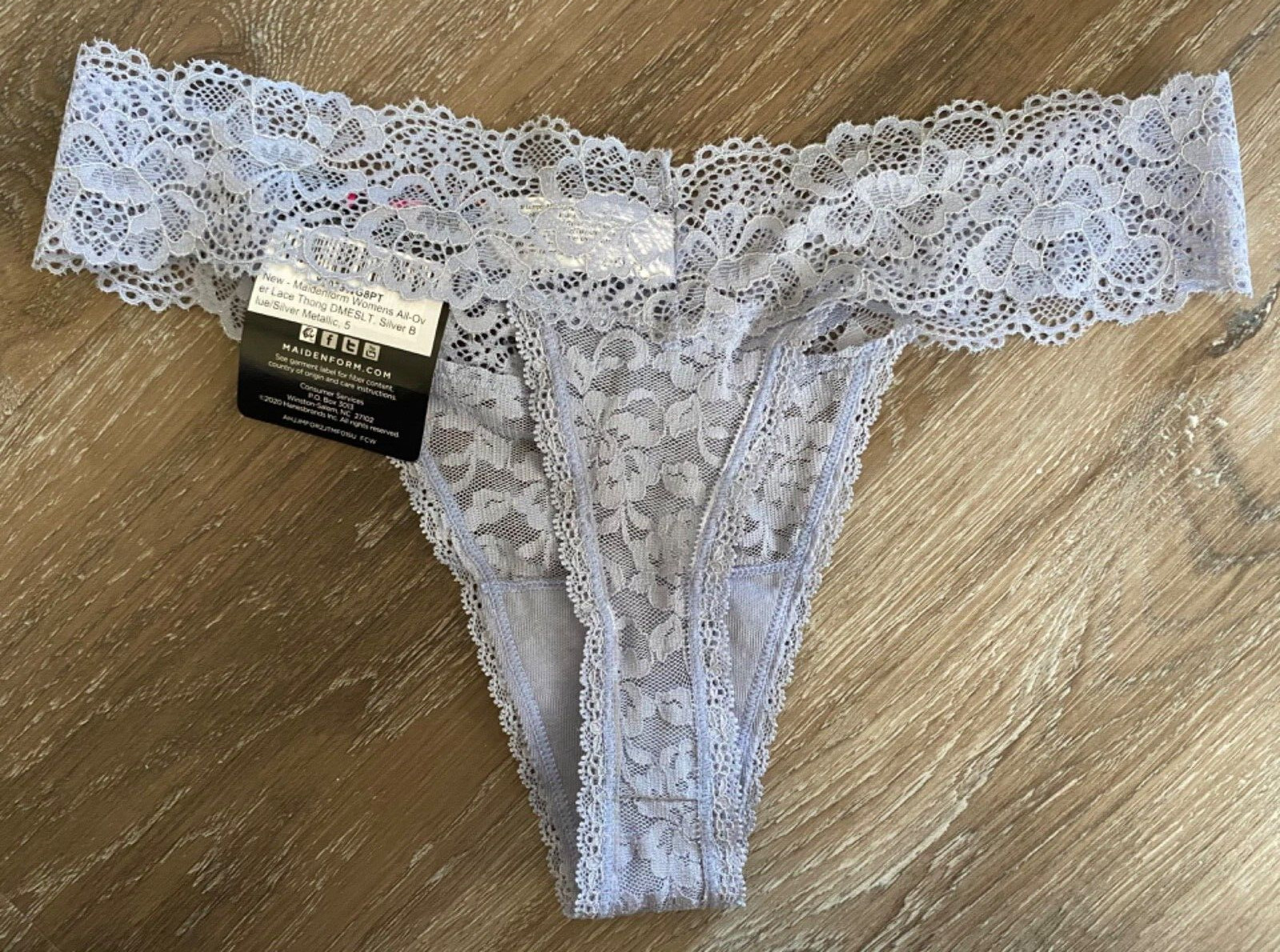 MAIDENFORM nwt womens all-over lace thong Underwear Panties~Size SMALL/5~NEW