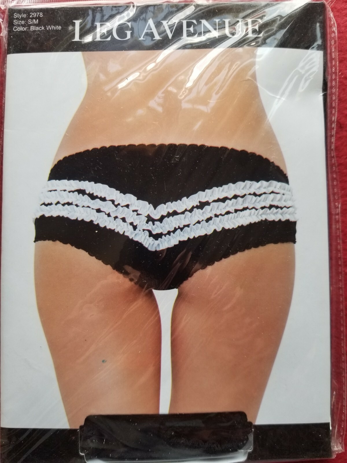 Leg Avenue Contrast Ruffle Back Panty Size S/M