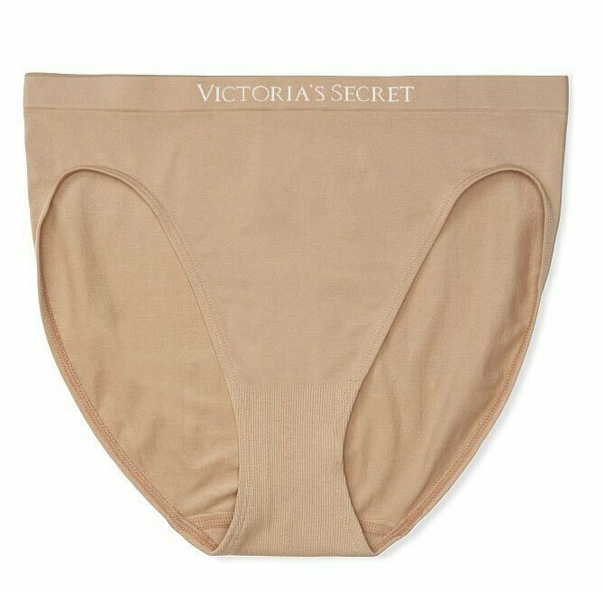 XS Beige SEAMLESS NO SHOW FULL COVER Victorias Secret High-Leg Waist Brief Panty