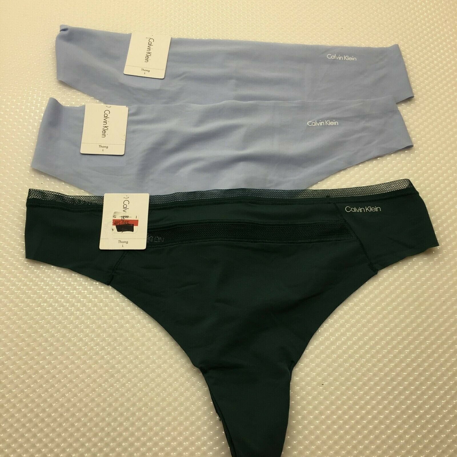 Calvin Klein 3PC women’s Mix and Match Thong Panties ,Size: Large