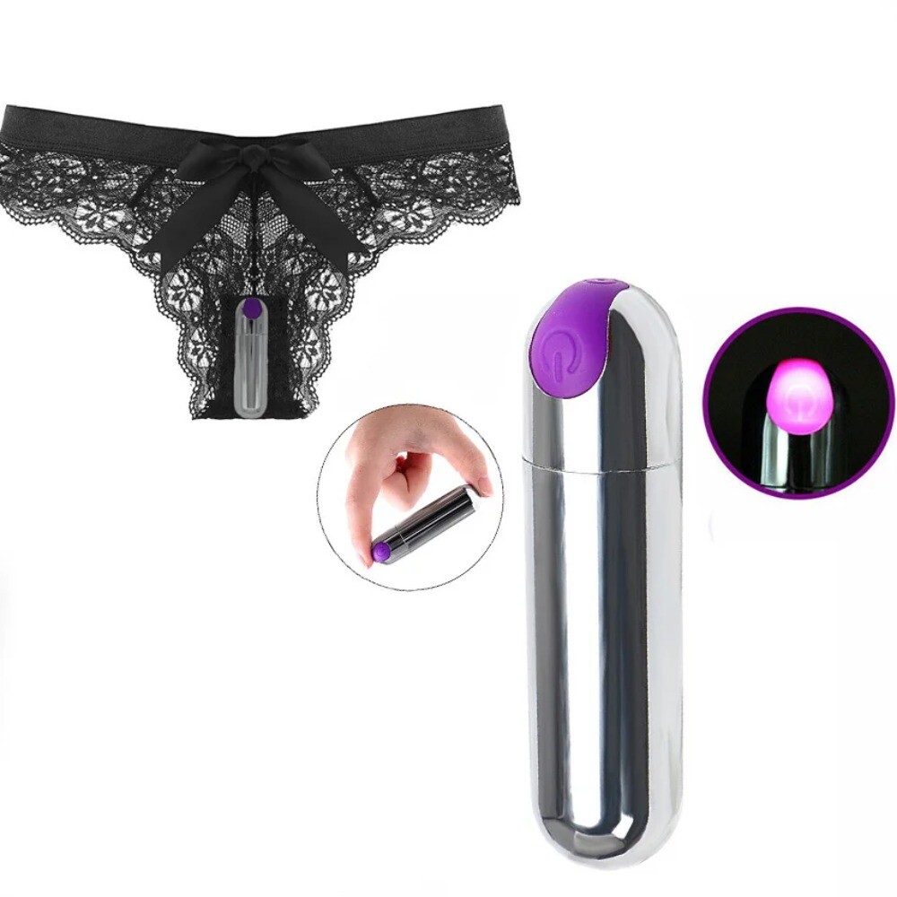 Wearable Wireless Waterproof Vibrating Panties for Women Toys Black Underwear