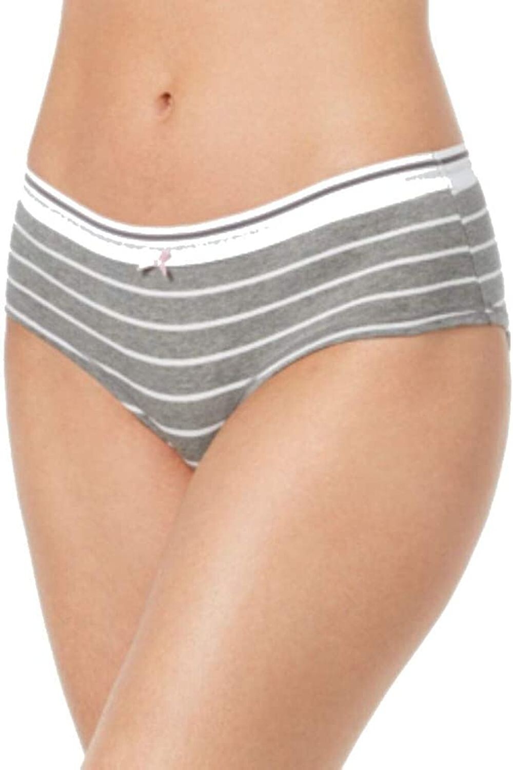 Jenni by Jennifer Moore Women’s Cotton Hipster Panty Gray Stripe S
