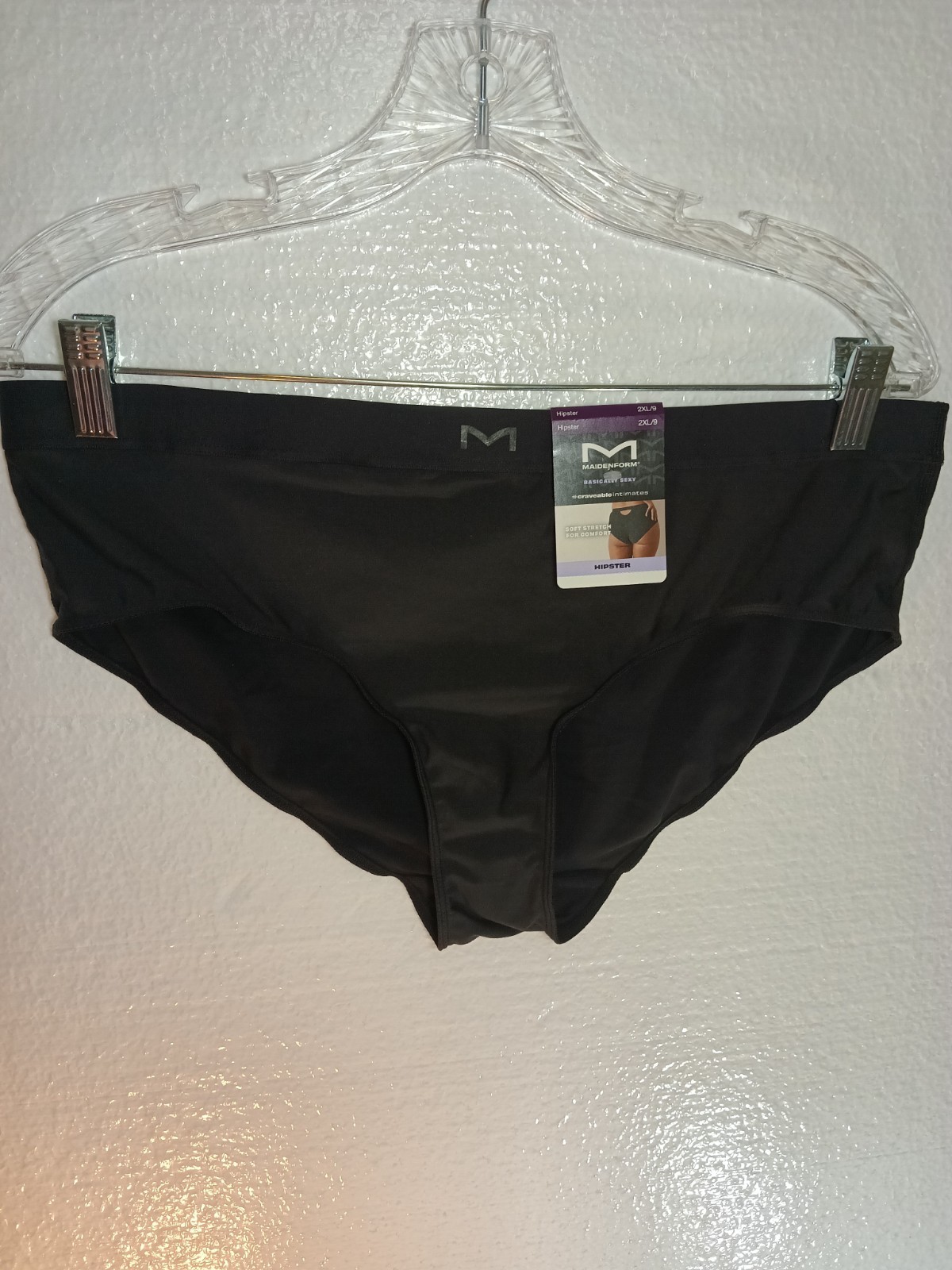 Maidenform Hipster Panty Set Of Two Black 2XL Nine Keyhole Cutout