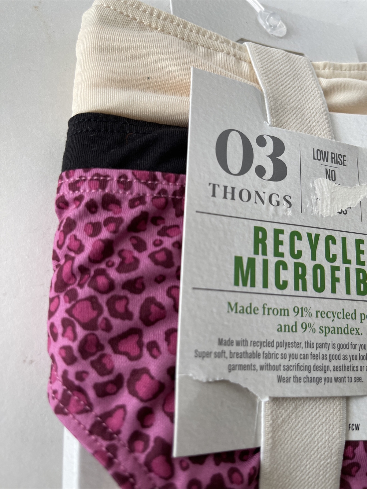 Hanes Recycled Microfiber Thongs 3-Pack Low Rise Tagless Size Small