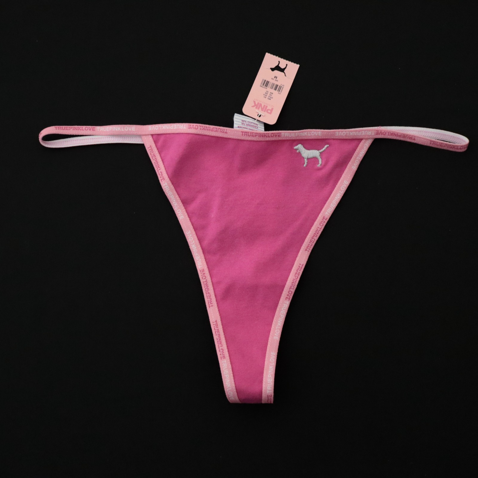 Victoria’s Secret VINTAGE PINK Cotton TRUE LOVE Rare V-String Thong Panty MEDIUM