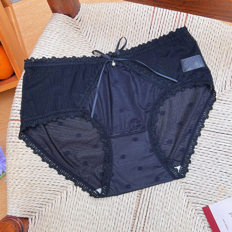 Womens Girls Sweet Lace Panties Briefs Sheer Transparent Underwear Underpants