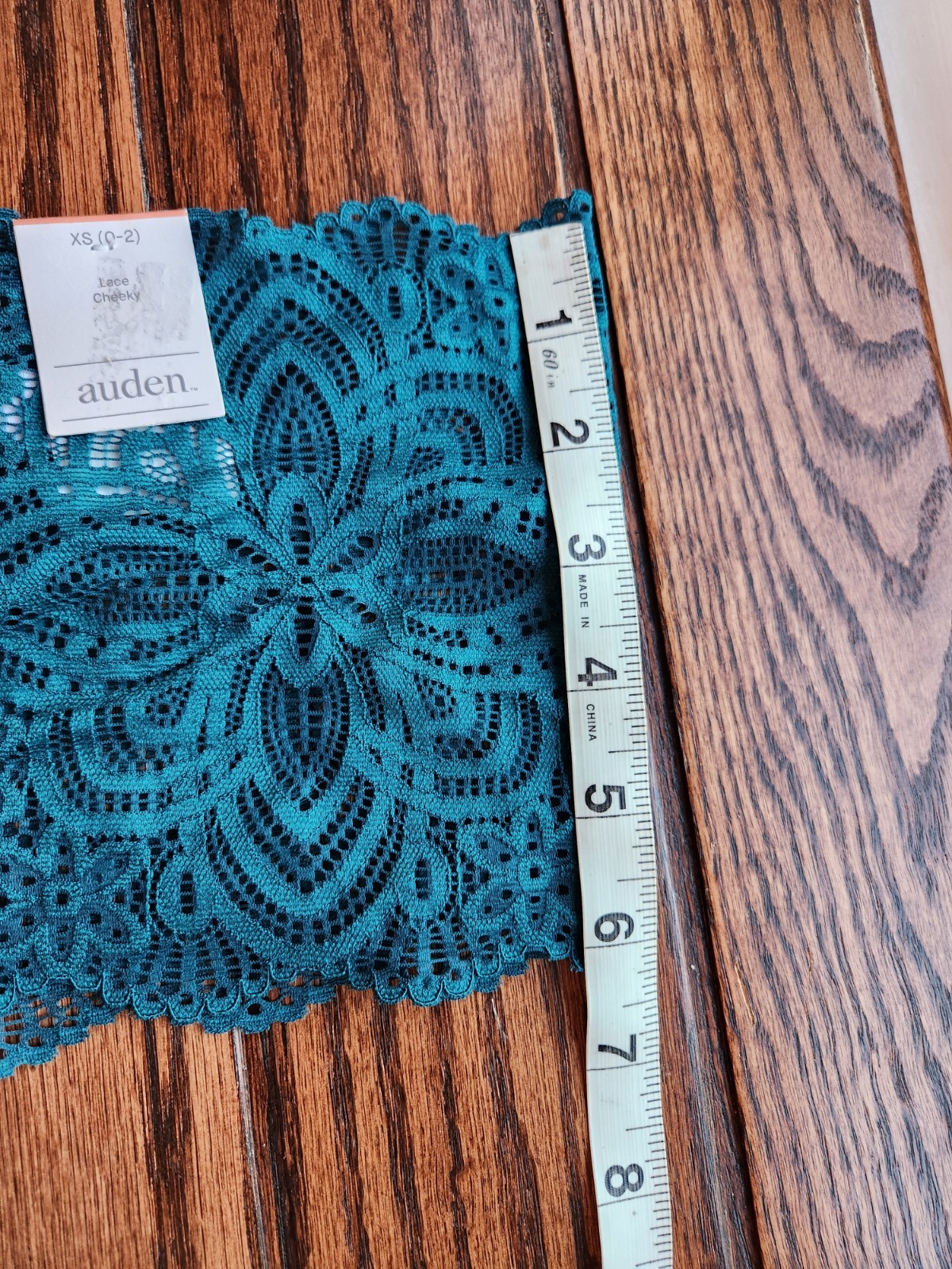 NWT Auden Teal BLUE CROCHET FLORAL LACE PANTIES Size XS 0-2