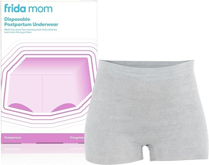 Postpartum Disposable Underwear, 100% Cotton, Microfiber Boyshort Cut Briefs