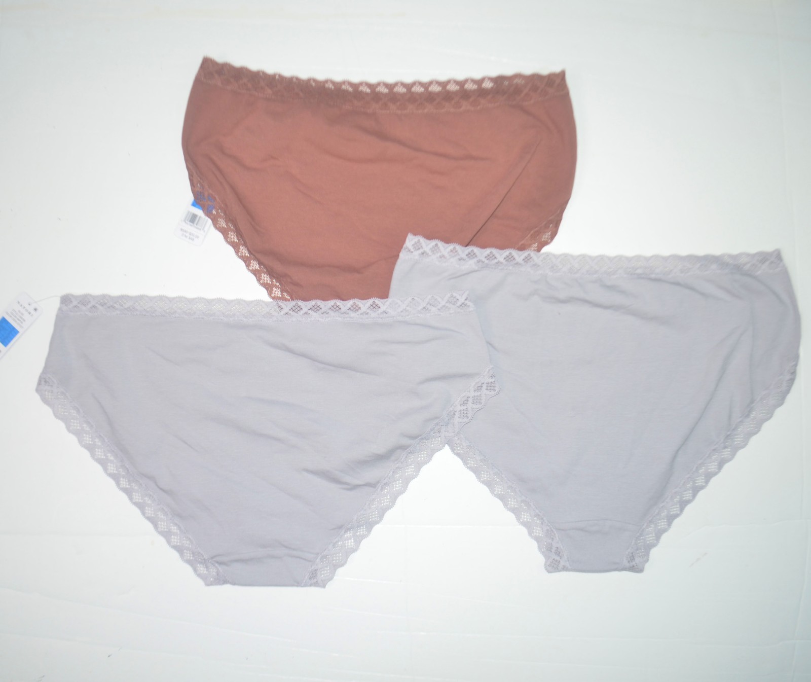 3 Pack NWT NATORI Bliss Stretch Pima Cotton Blend Vapor Nutmeg Briefs Sz XL
