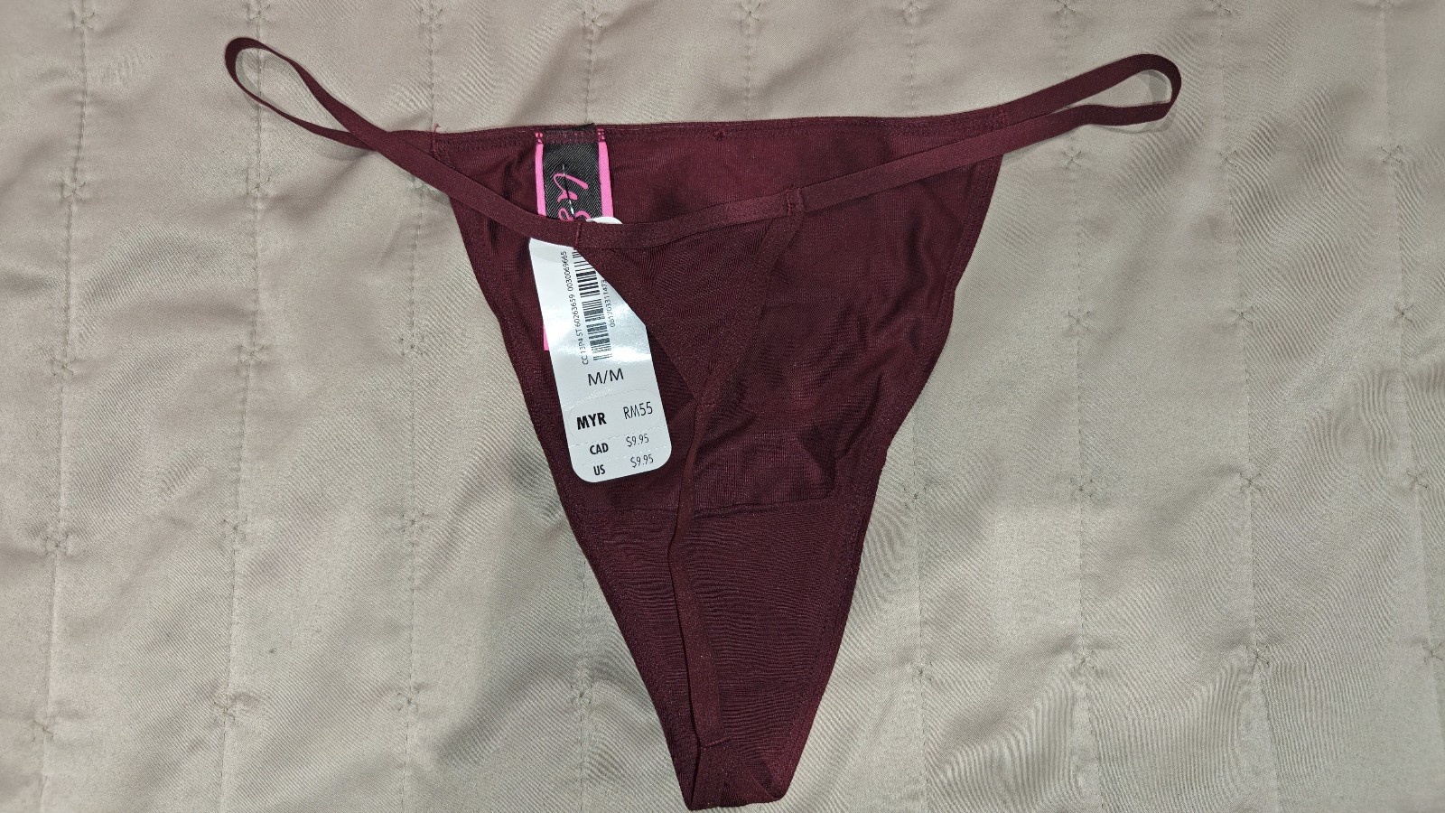 BNWT – LA SENZA Cotton Thong – Size M – Burgundy