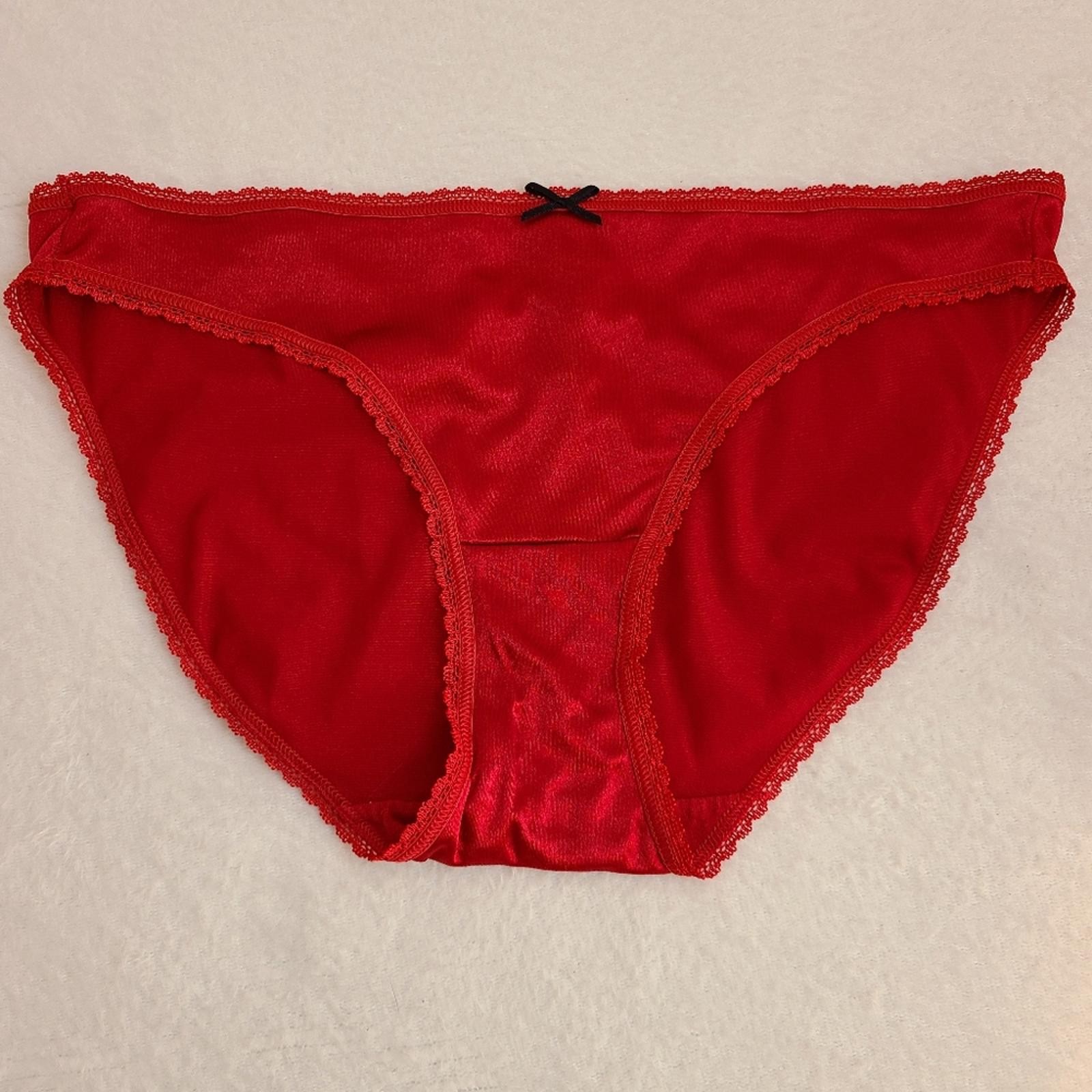 VTG Smart & Sexy Silky Second Skin Satin Bikini Panty Size XL Red