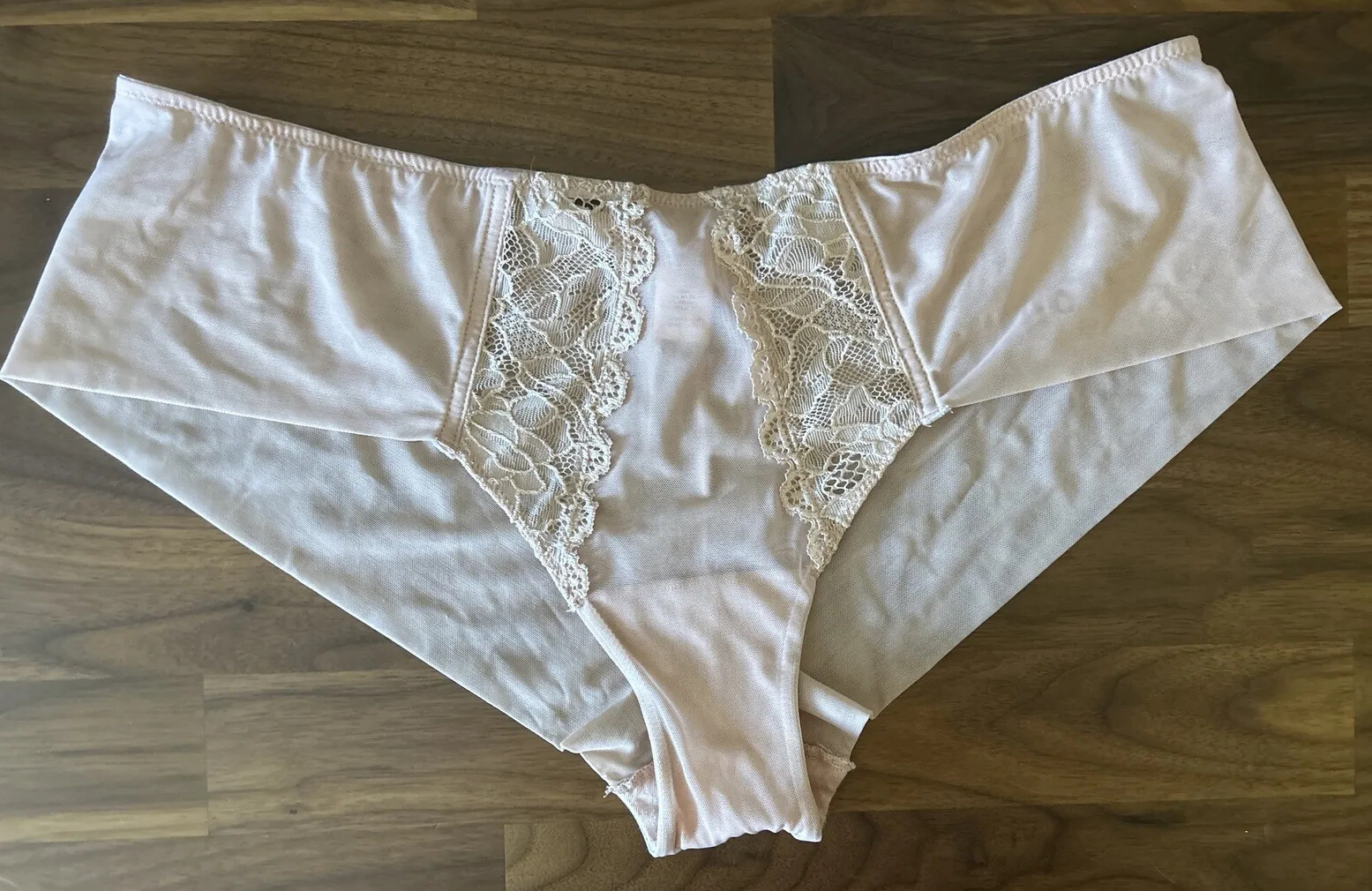 Vtg Victoria’s Secret Very Sexy Sheer Lace Hiphugger Panty Large Dusty Rose