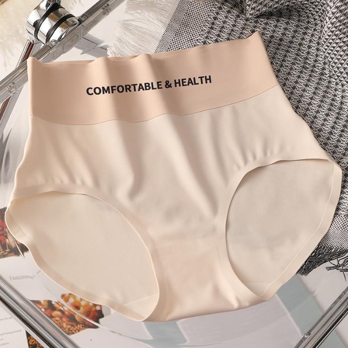 Women Seamless Invisible Panties Ice Silk High Waist Ultra Thin Soft Comfortable