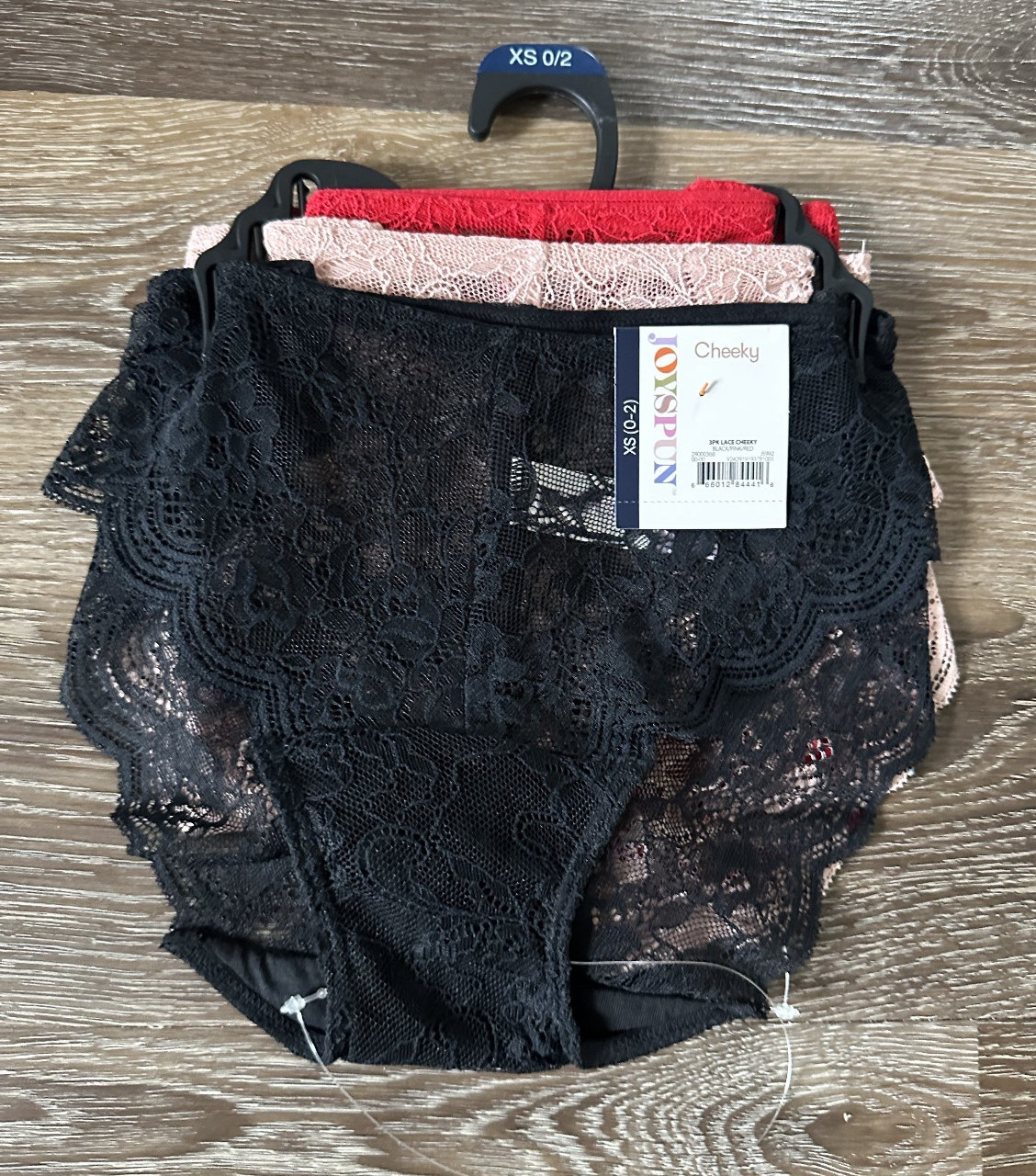 Joyspun Cheeky Lace Panties Transparent See Thru Black Pink Red Womens XS 0-2
