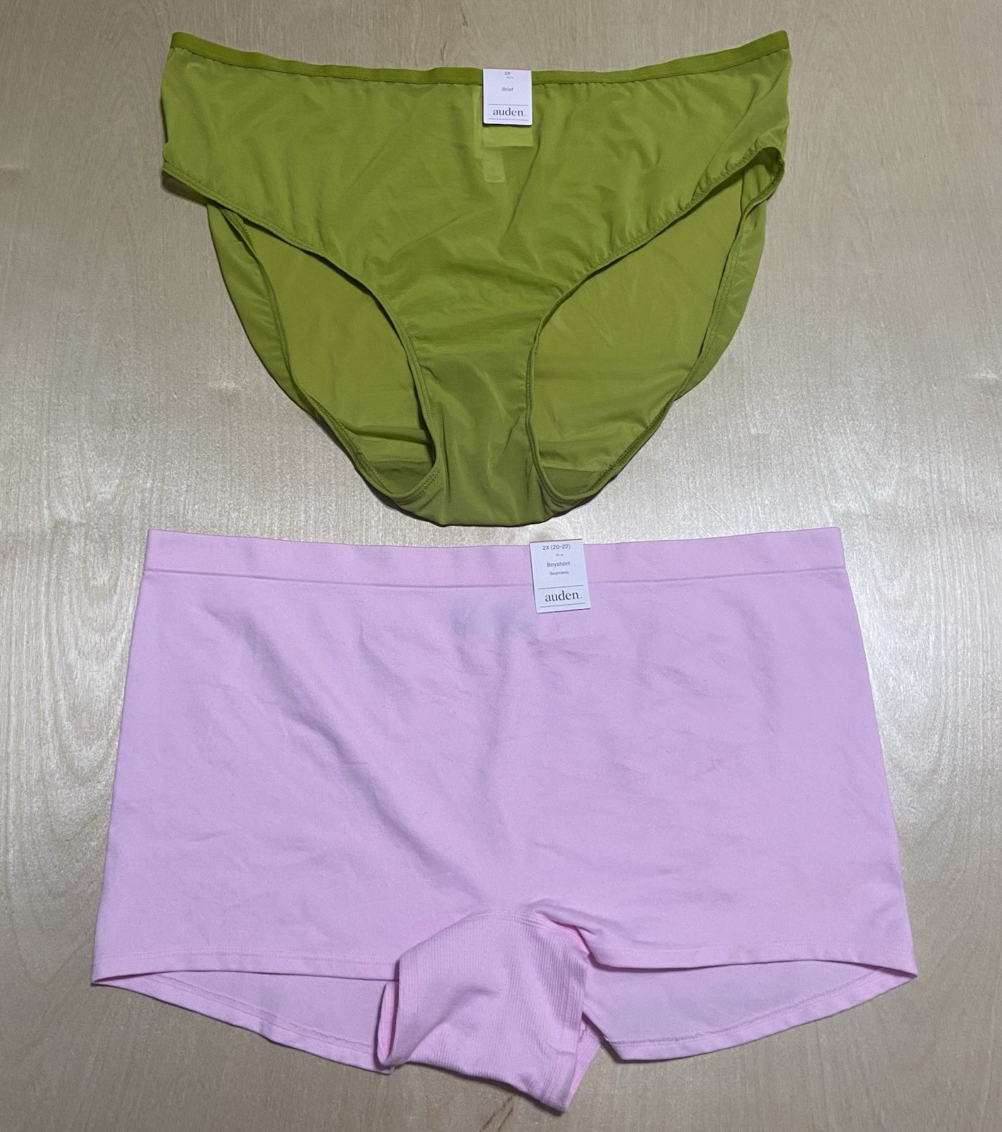 Auden Women’s Plus Size 2X Cotton Blend Soft Breathable Panties Variety 2 Pack