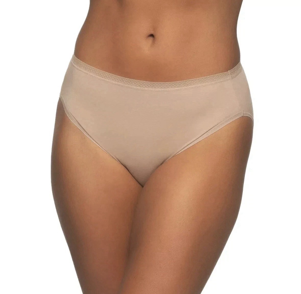 Felina Women’s 6-Pack Pima Cotton Hi-Cut with Lace Trim Panties, Multicolor, L