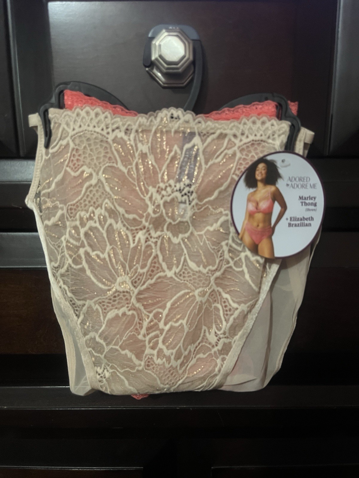 2pk Adore Me Women’s Marley Strappy Thong & Elizabeth Brazillian Underwear 3X