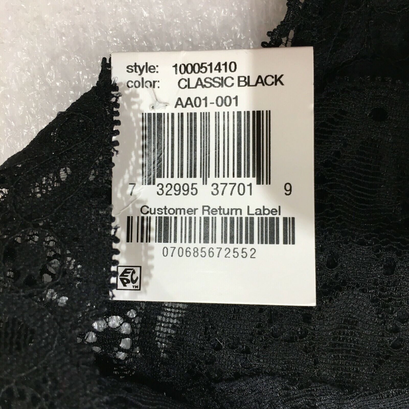 Jenni All Over One Size Lace Thong Underwear Fits S-XXL, Color: Black———–