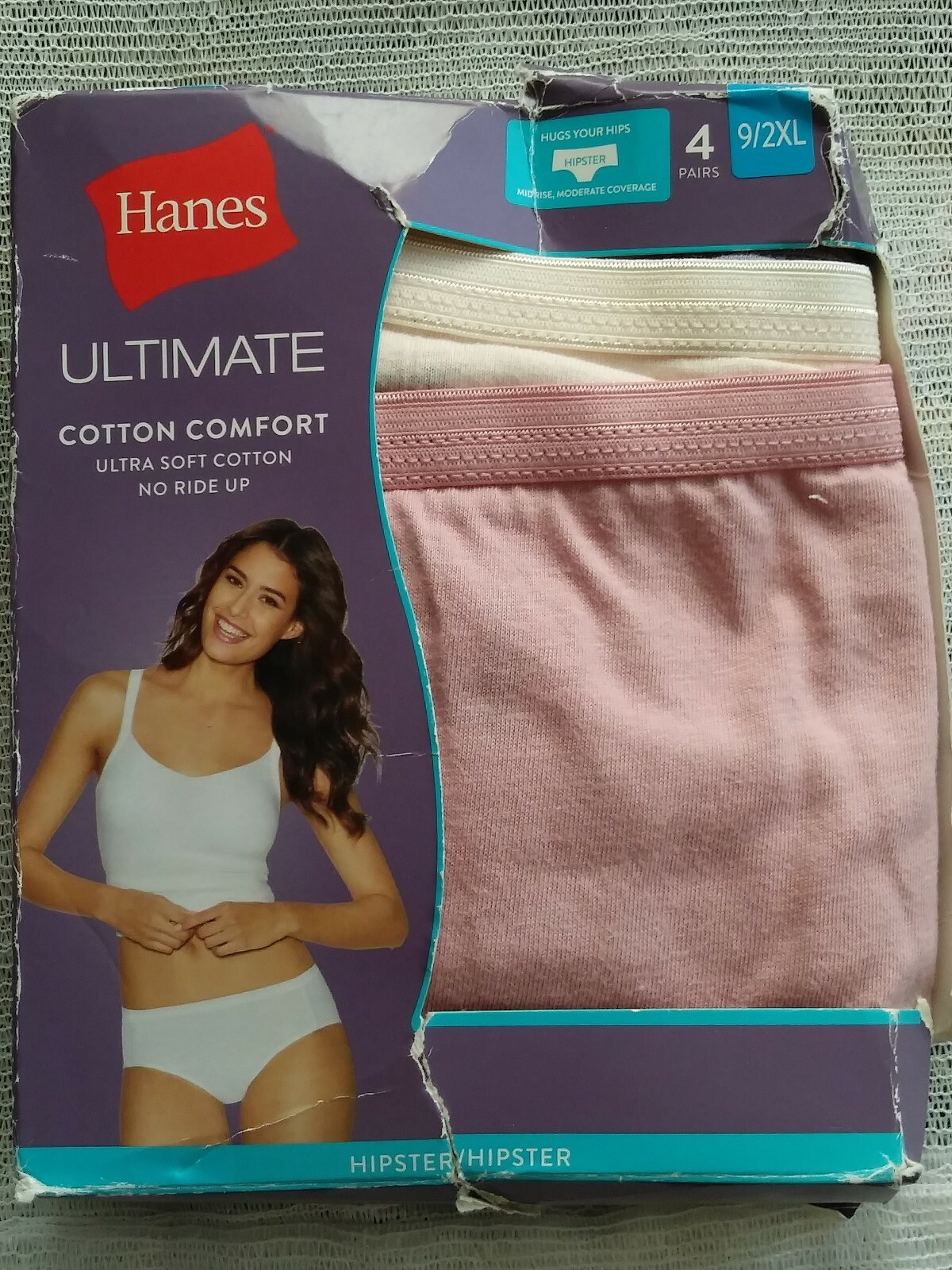 HANES ULTIMATE COTTON COMFORT 4 PACK HIPSTER SZ 9/2XL NIP