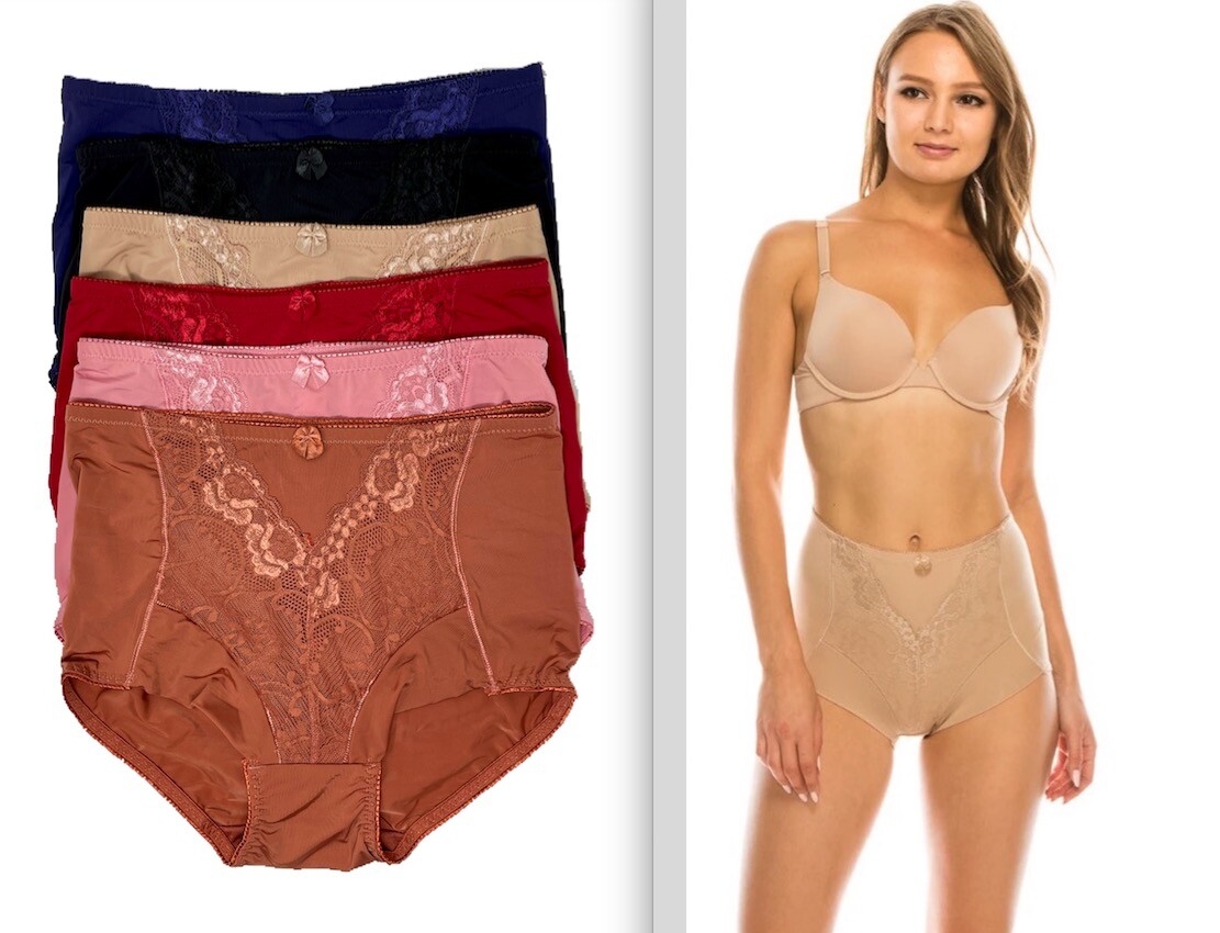 6 High Waist Light Control around Lace Light-control Full-coverage Briefs #69075
