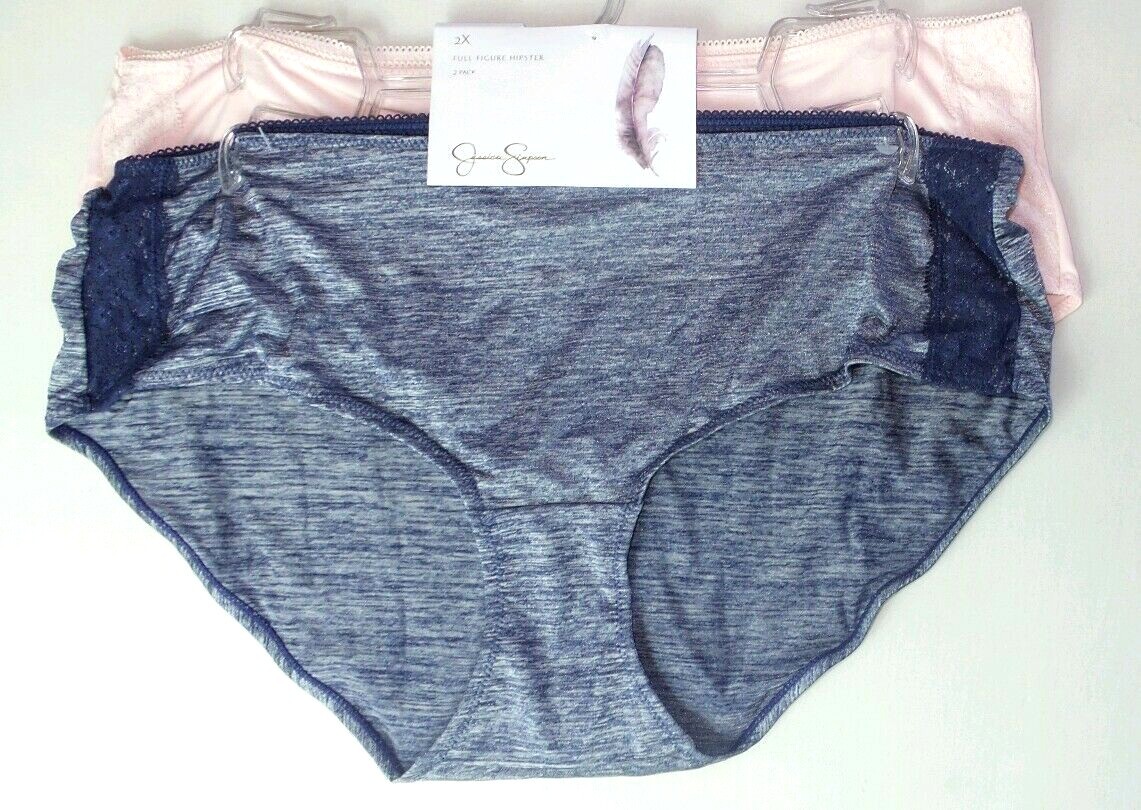 JESSICA SIMPSON Women’s Panties 2X Hipster 2 4 6 8 Pack Full Figure Blue Pink