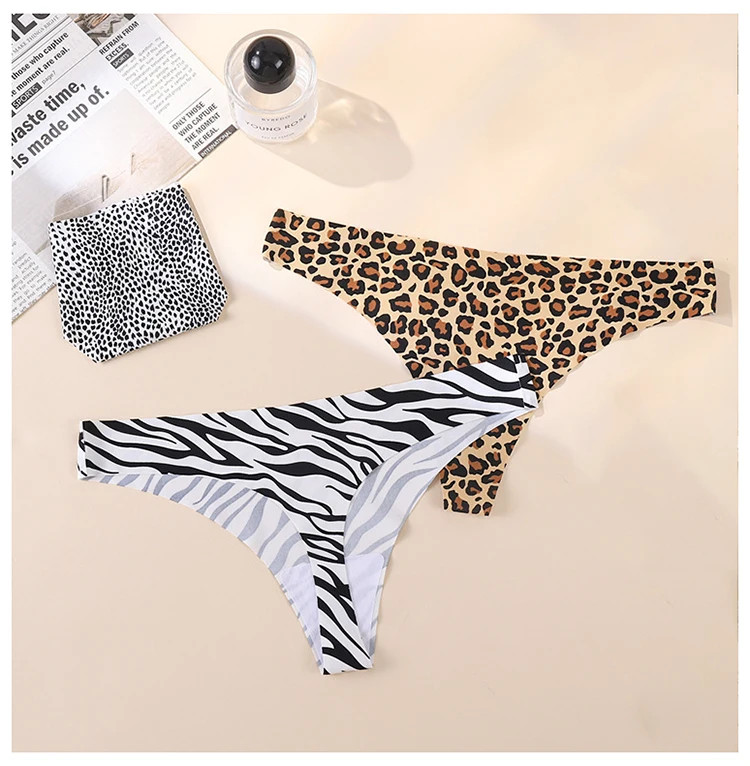 Leopard Thong Panties Women’s Low Rise Seamless Soft Stretch Breathable Comfort