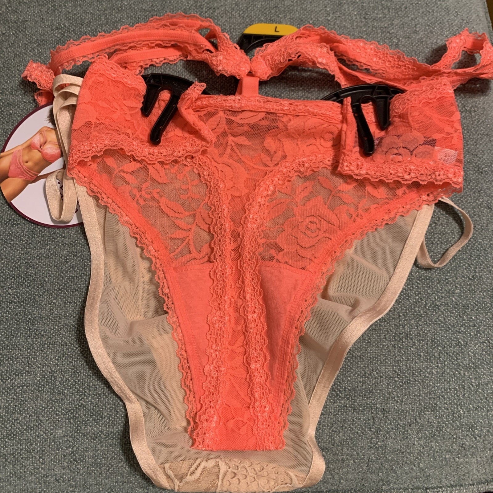Adored by Adore Me Women’s L Set of 2-PACK Thong / Brazilian Lace Sexy