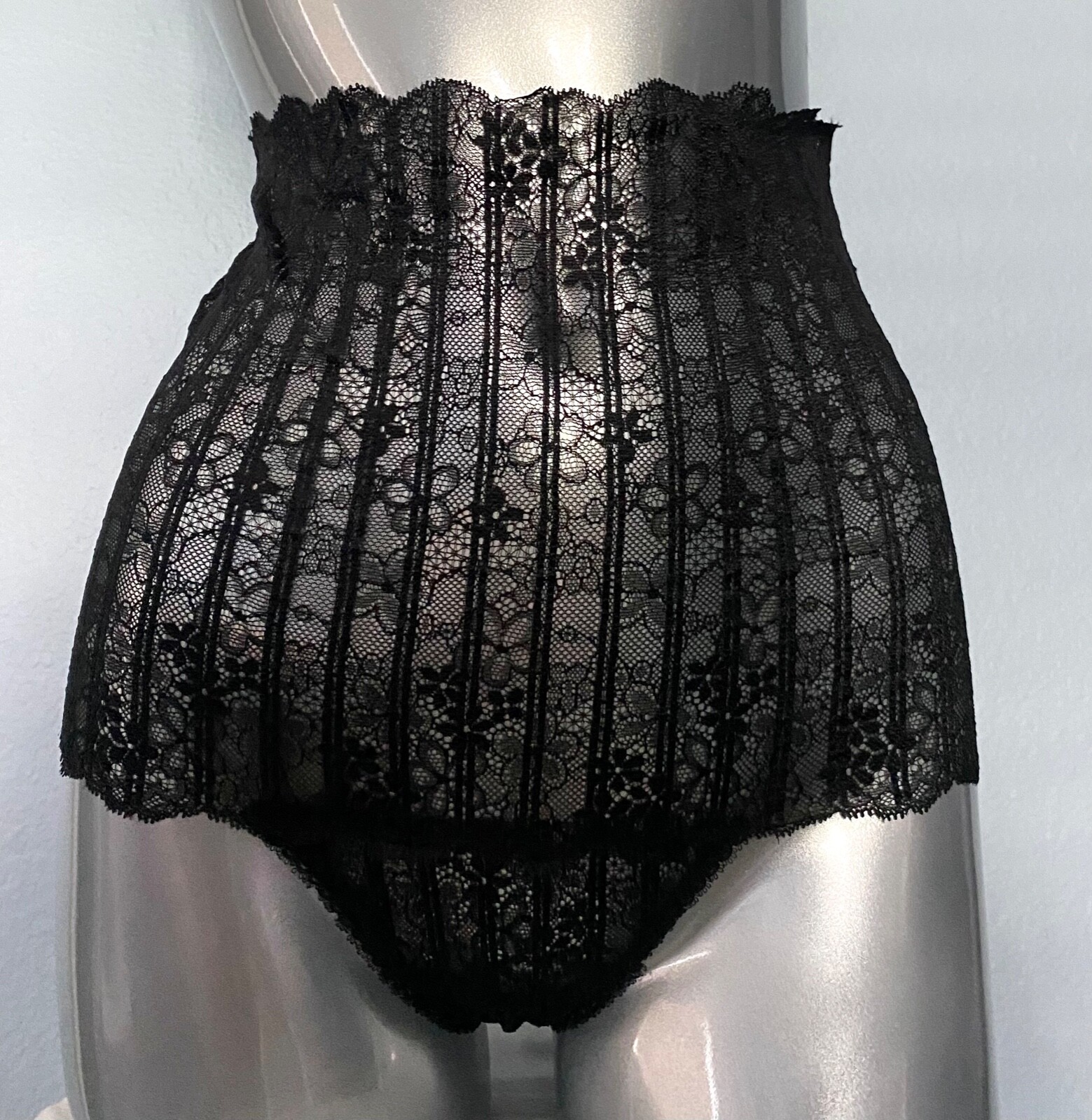 Victoria’s Secret Thong Panty Sexy Stripe Lace Black High Rise Waist XS S M XL