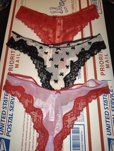 MEDIUM VICTORIA’S SECRET TEASE HIGH LEG THONG – LOT OF 3 -MESH/LACE/VELVET FLOCK